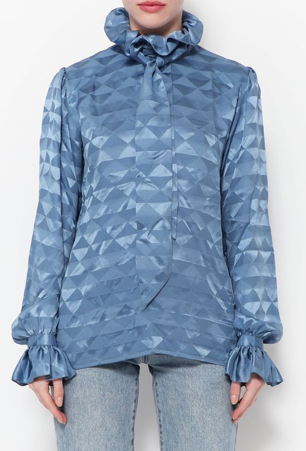 Saint Laurent 1981 Silk Lavallière Blouse - 2