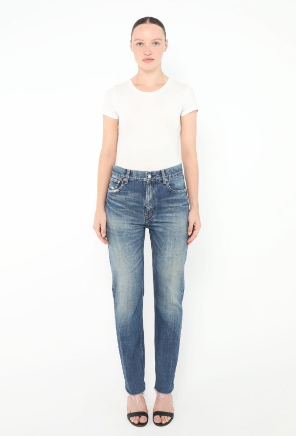 Saint Laurent 2022 Washed Tapered Jeans - 1