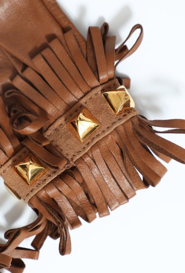 Hermès Fringed Medor Leather Gloves - 4