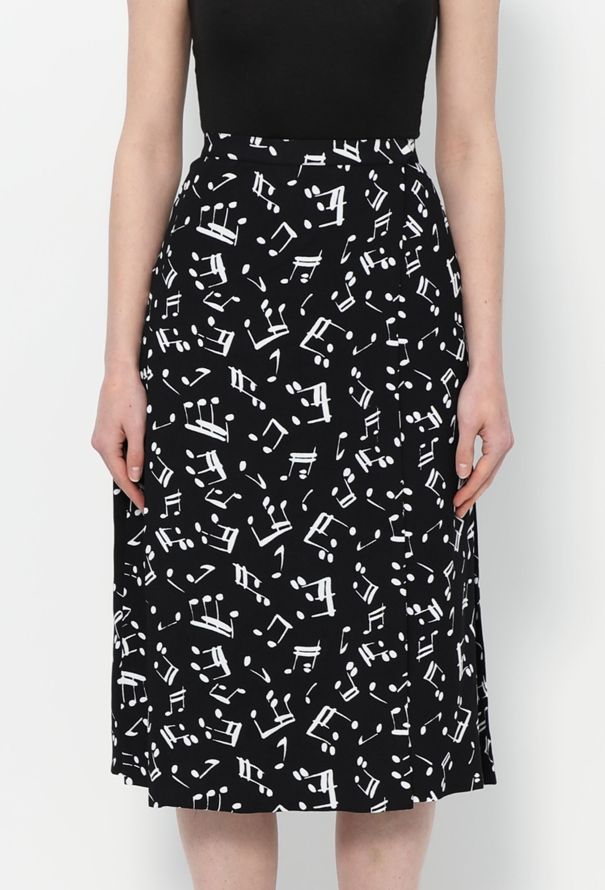 Saint Laurent RARE S/S 1980 Musical Print Skirt - 3