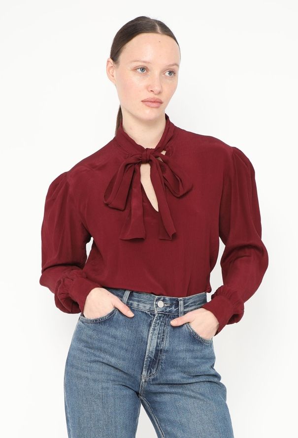 Saint Laurent Vintage Silk Lavallière Blouse - 3
