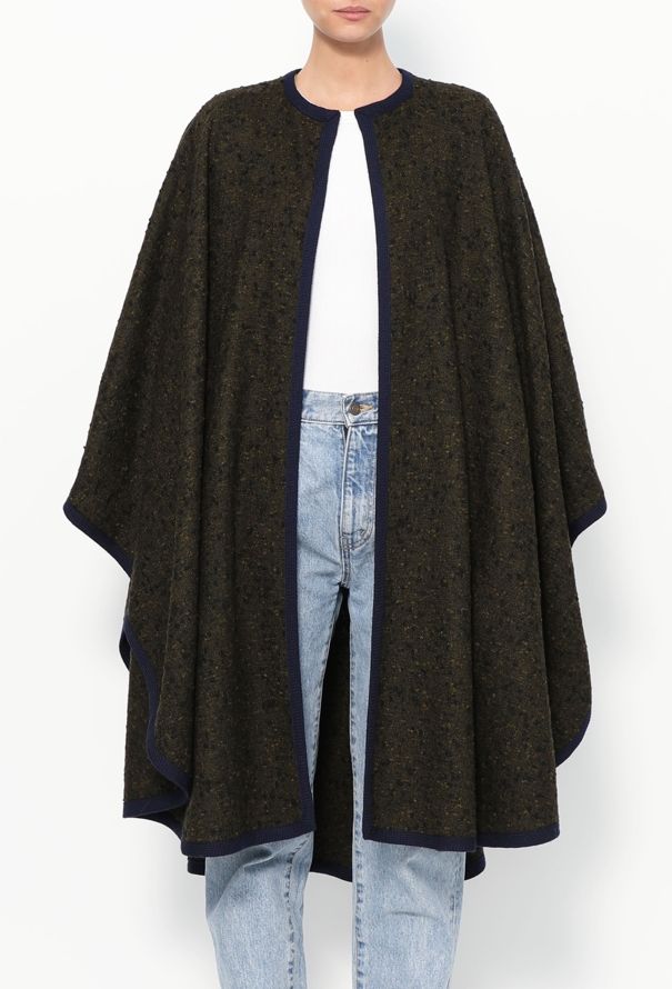 Saint Laurent '70s Woven Trim Bouclé Cape - 3