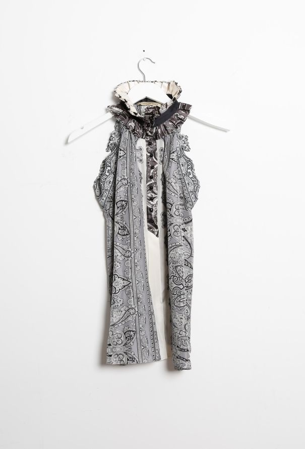 Balenciaga S/S 2006 Paisley Ruffled Blouse - 9