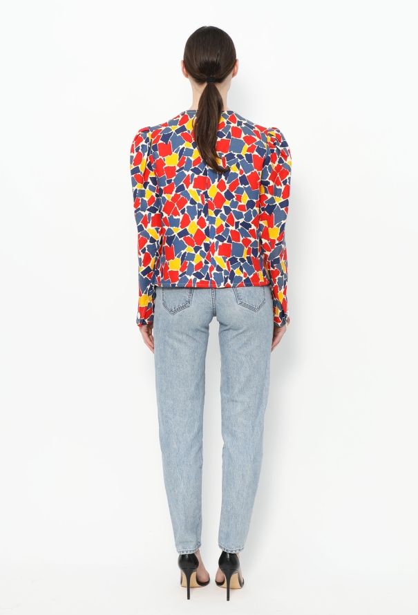 Saint Laurent RARE S/S 1982 Geometric Print Jacket - 5