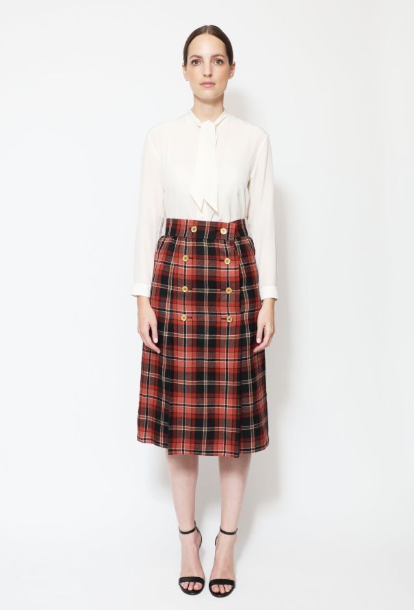 Saint Laurent F/W 1984 Plaid Twill Skirt - 1