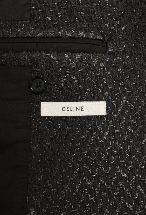 Céline Notched Brocade Crombie Coat - 6