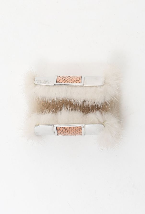 Exquisite Vintage Mink Fur and Python Cuff - 4