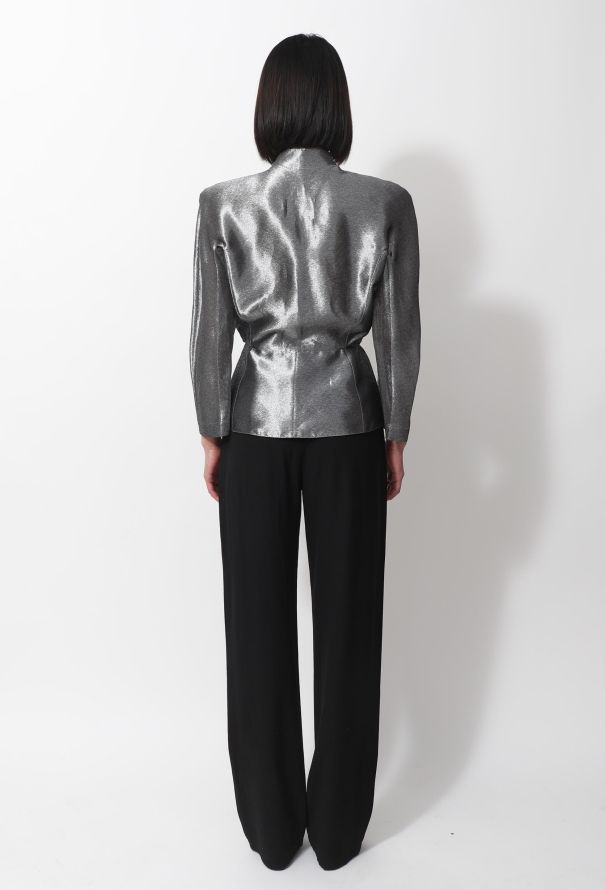 Thierry Mugler Vintage Metallic Peplum Top - 4