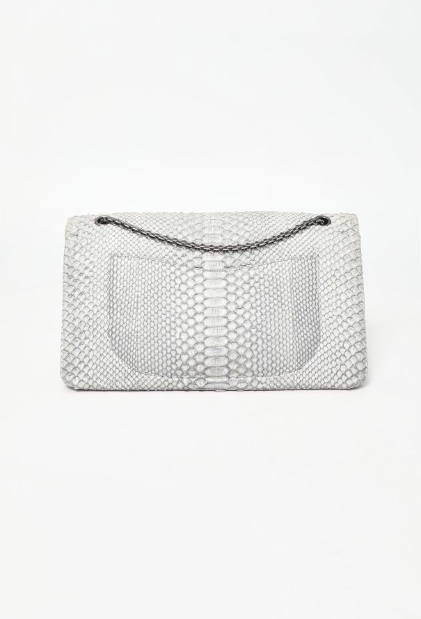 Chanel Grey Python 2.55 Maxi Flap Bag - 4