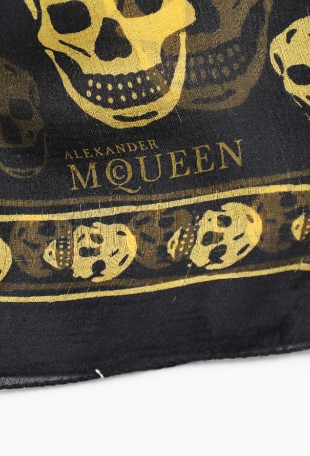 Alexander McQueen Early 2000s Chiffon Skull Scarf - 6