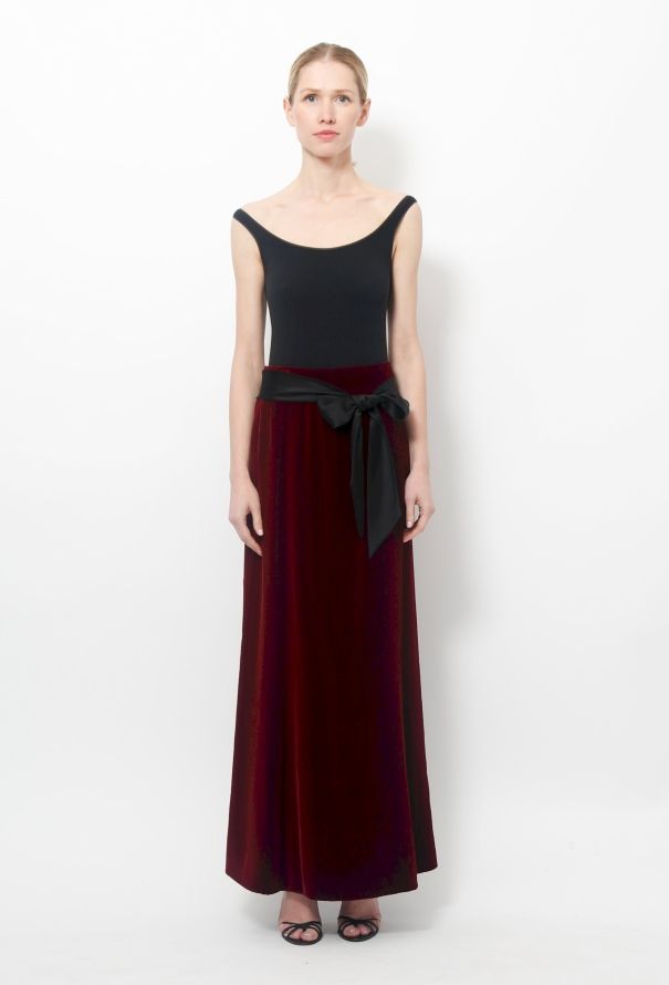 Bordeaux Velvet Skirt - 2