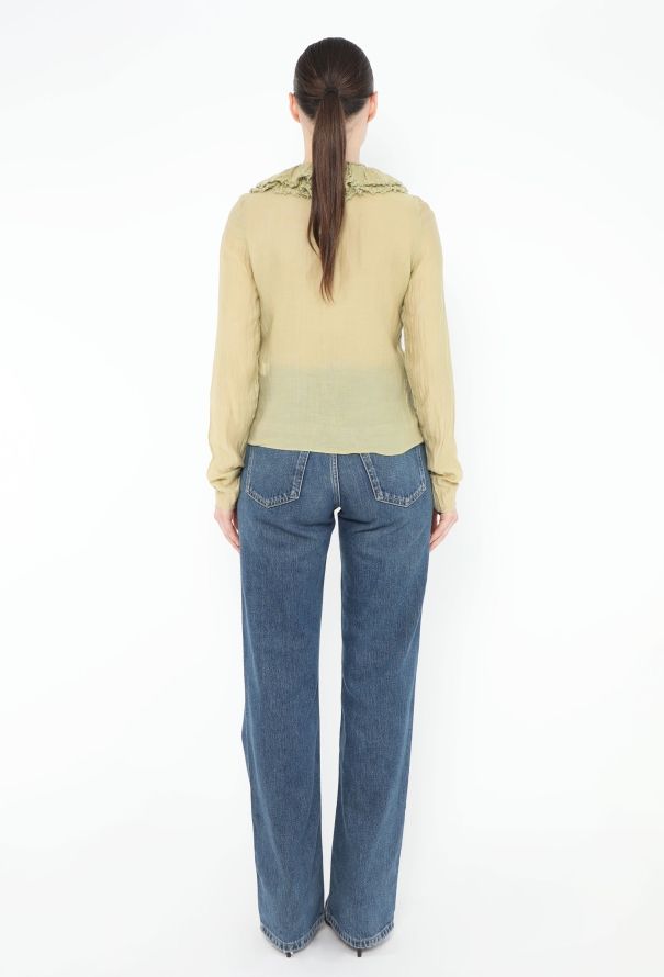 Gucci 2002 Frayed Ruffle Blouse - 3