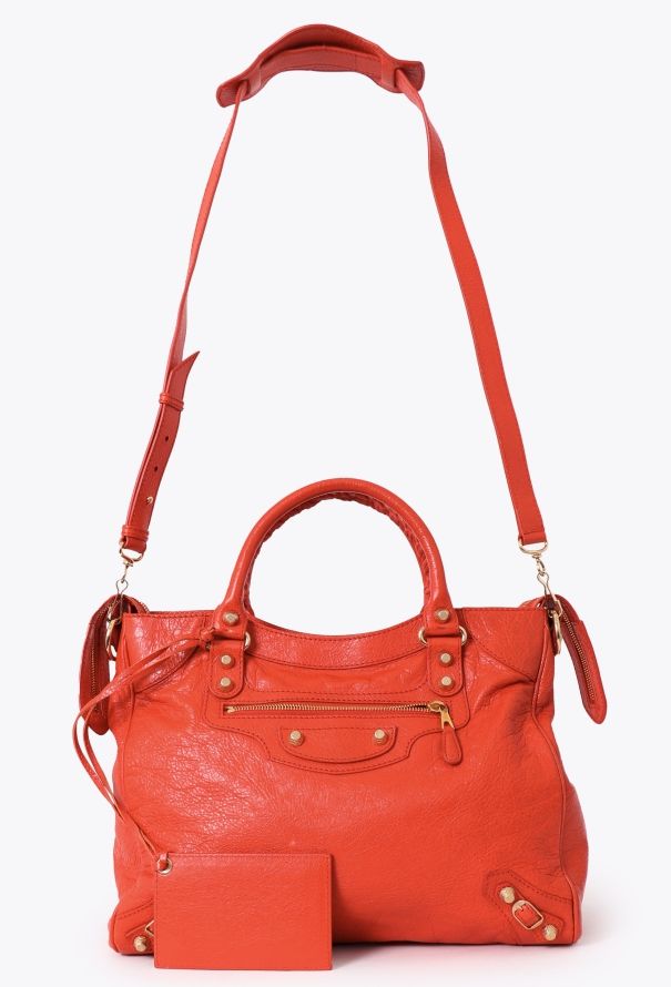 Balenciaga Orange Lambskin Velo Bag - 2