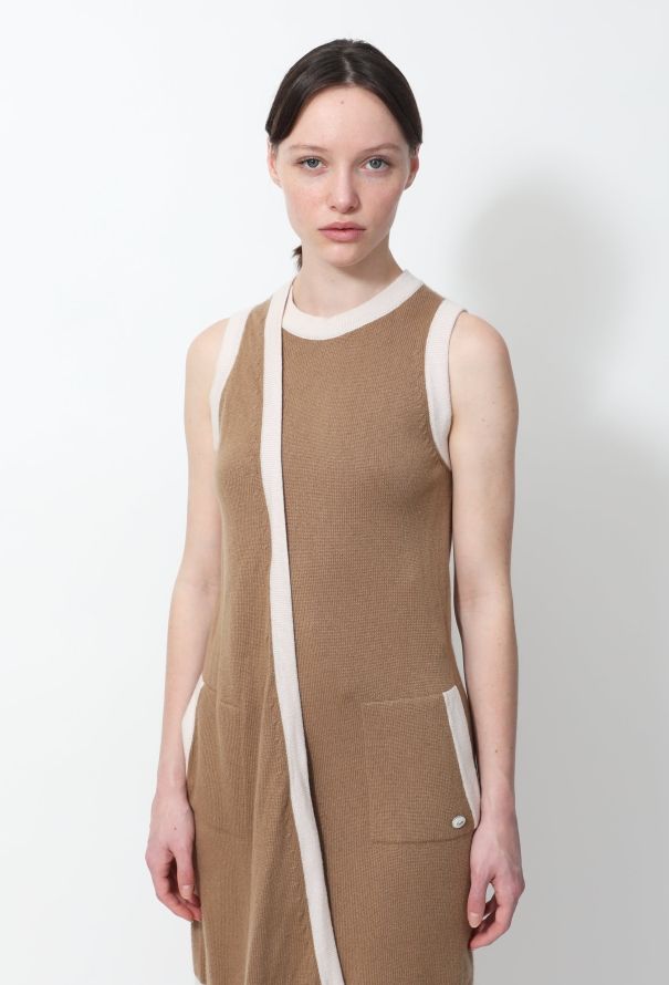 Chanel Bicolor Cashmere Draped Dress - 3