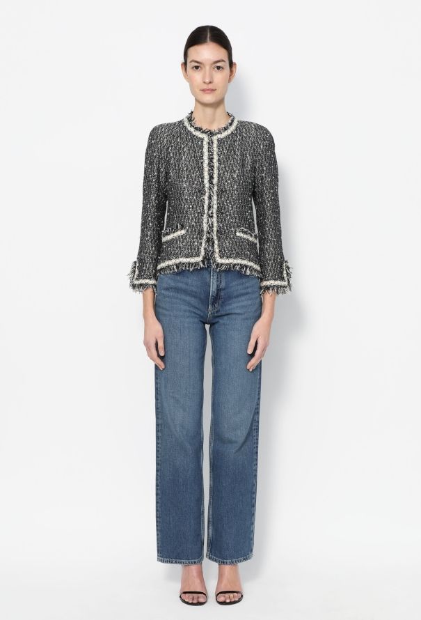 Chanel 2005 Iridescent Frayed Tweed Jacket - 3