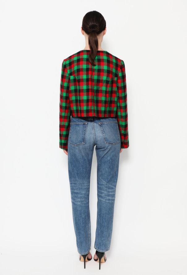 Céline Vintage Checkered Wool Jacket - 4