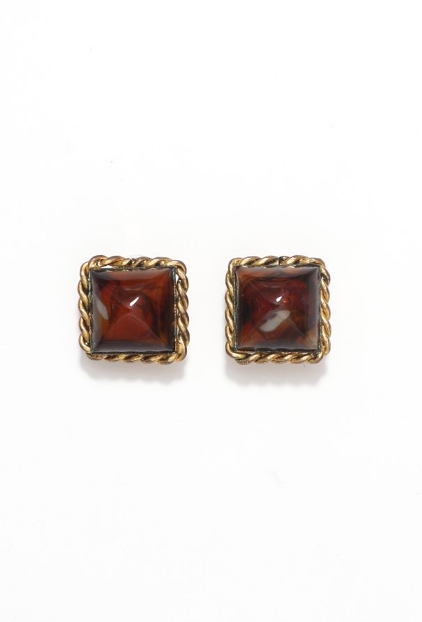Exquisite Vintage 70s R. Scemama  Amber Earrings - 1