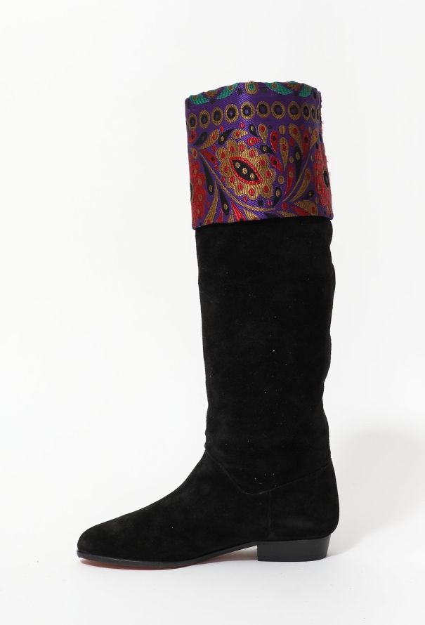 Saint Laurent RARE '70s Couture Embroidered Tassel Boot - 5
