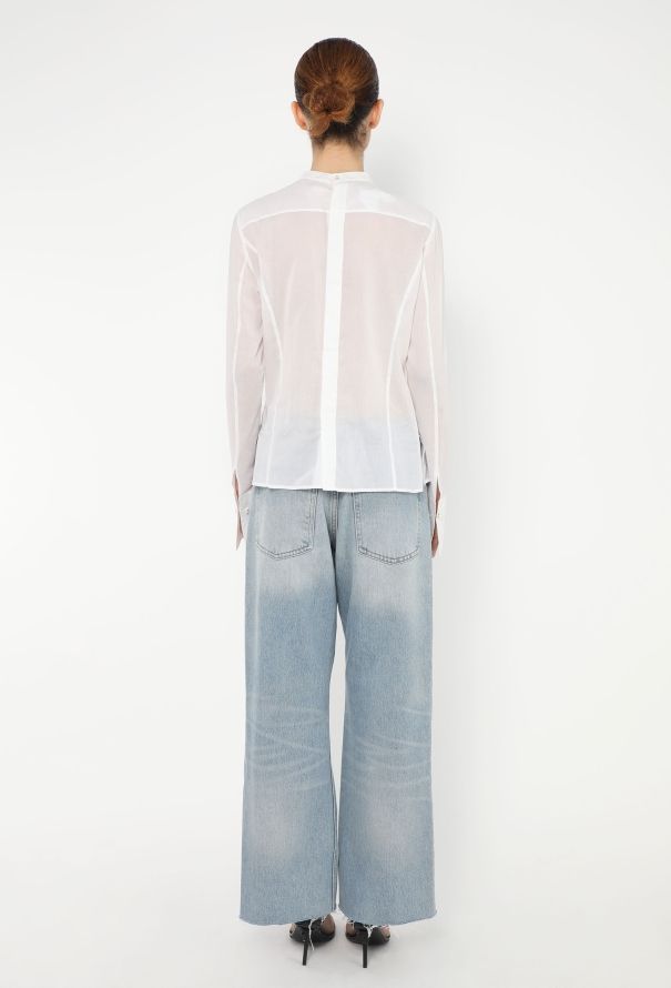 Chanel 2005 Pearl Button Voile Blouse - 6