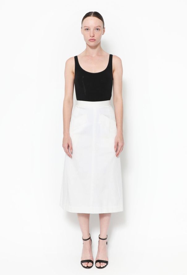 Saint Laurent S/S 1979 Cotton Pocket Skirt - 1