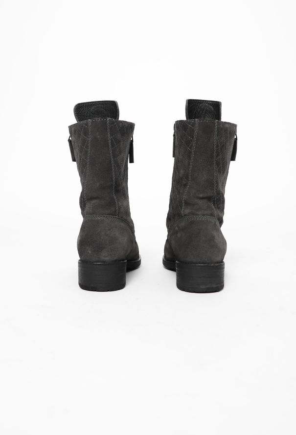 Chanel Suede 'CC' Combat Boots - 5