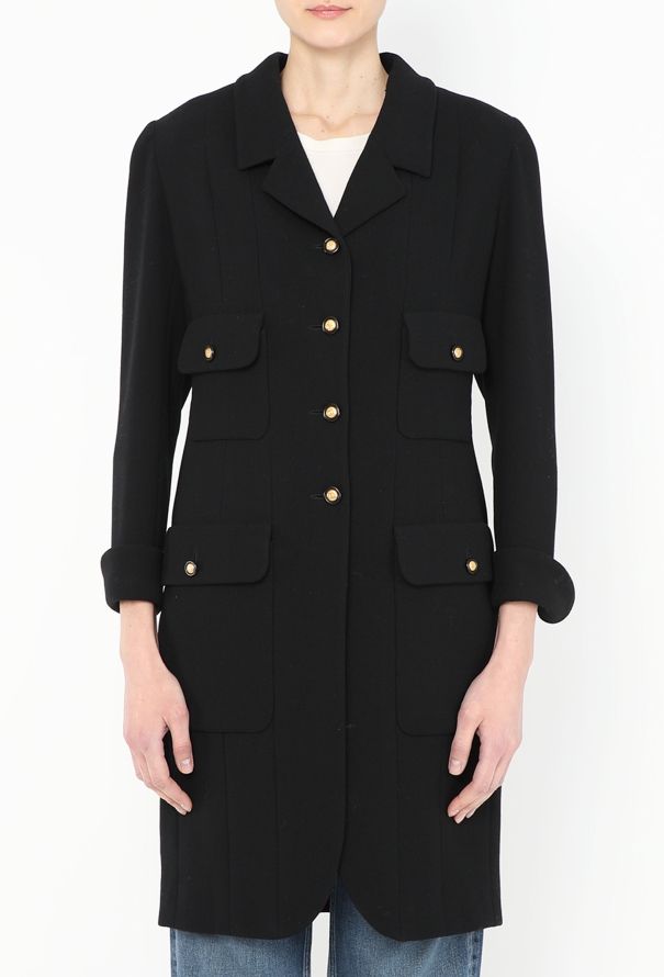 Chanel Rare 1993 Crêpe 'CC' Button Coat - 2