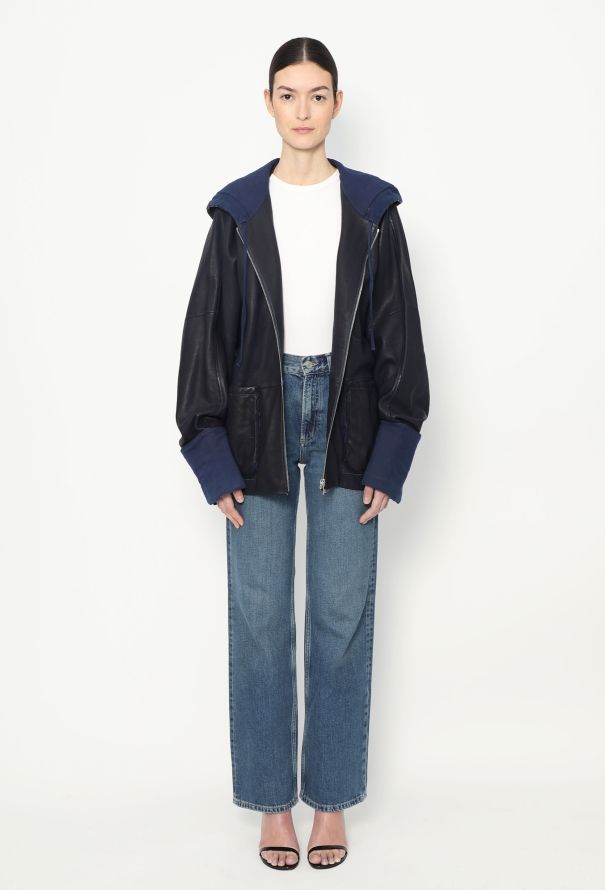 Loewe Lambskin Hooded Zip Jacket - 1