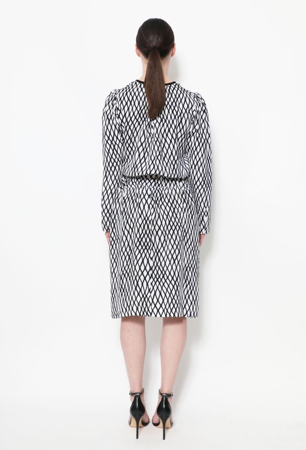 Saint Laurent 1980 Graphic Belted Dress - 4