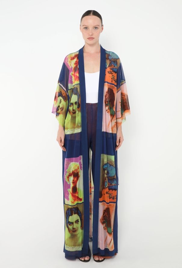 Jean Paul Gaultier RARE 2002 Portrait Mesh Kaftan Ensemble - 3