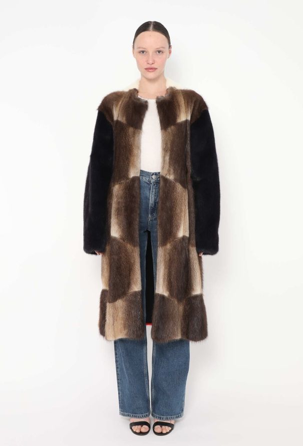 Céline F/W 2012 Colorblock Mink Fur Coat - 5