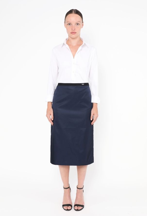Prada 2022 Nylon Logo Embossed Skirt - 2