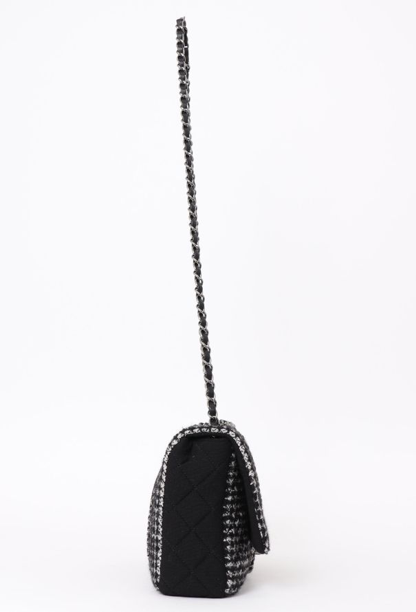 Chanel Houndstooth Tweed & Jersey Flap Bag - 4