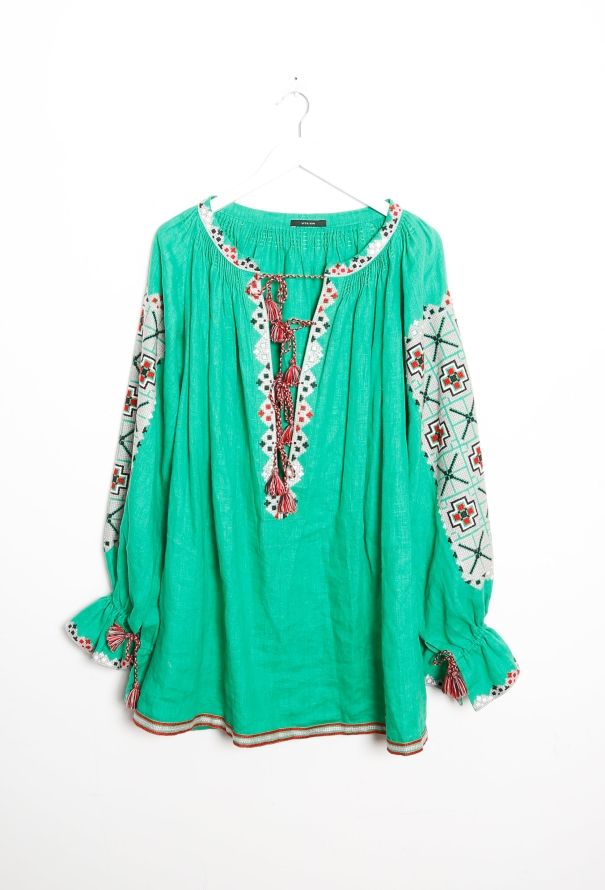 Vita Kin Embroidered Linen Tassel Tunic - 6