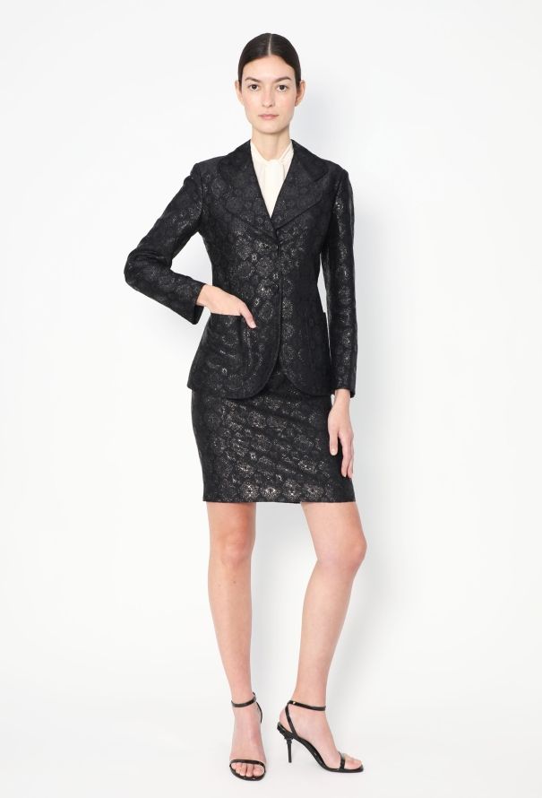 Prada S/S 2002 Belted Brocade Ensemble - 6