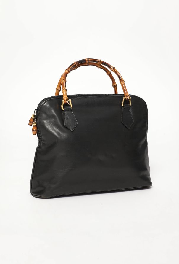 Gucci Vintage Black Bamboo Bag - 3