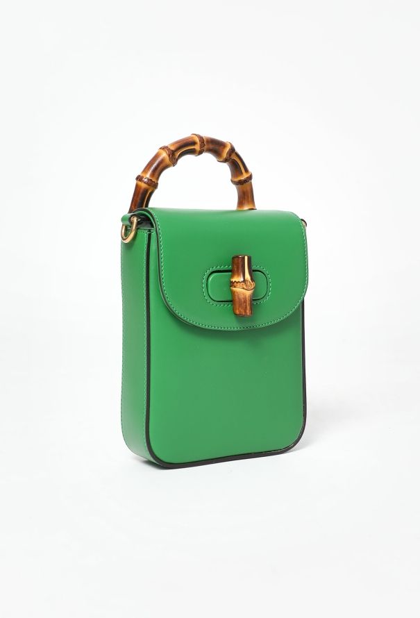 Gucci 2023 Green Bamboo Mini Crossbody Bag - 3