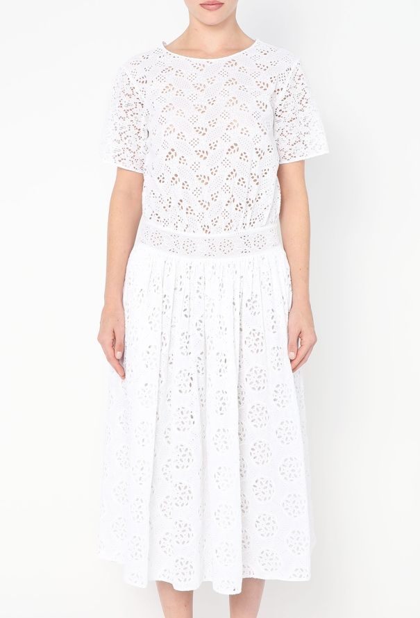 Valentino Floral Cotton Eyelet Dress - 4