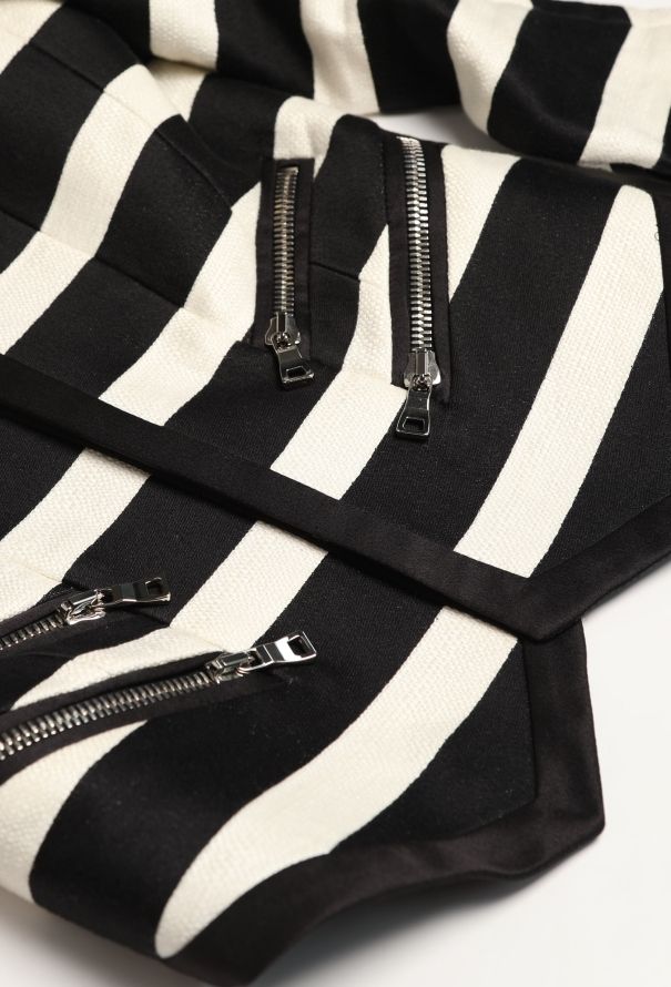 Balmain 2018 Bicolor Collarless Blazer - 6