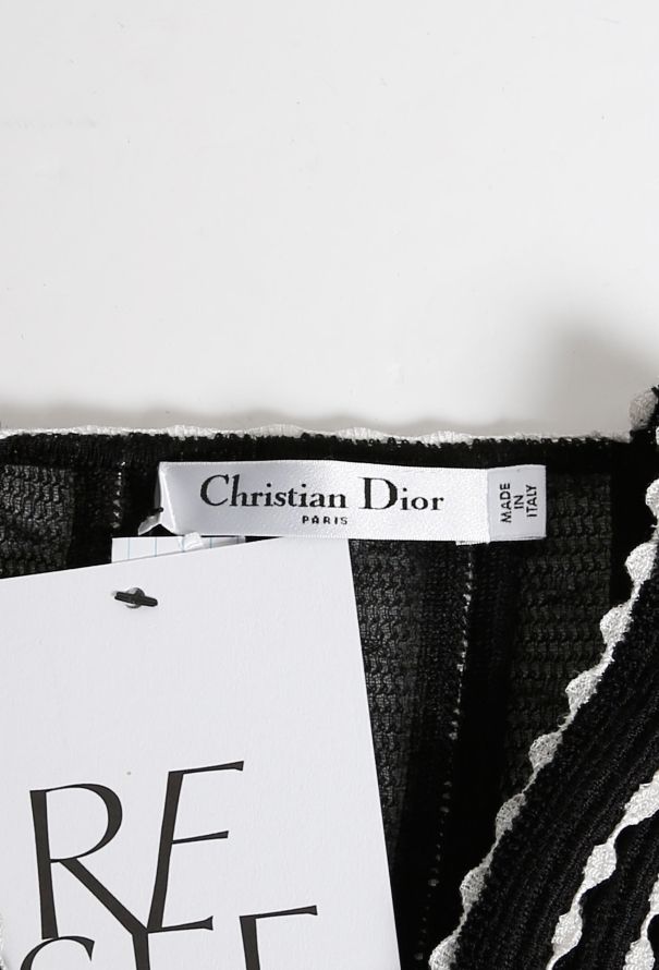 Dior Bicolor Dotted Flared Dress - 5