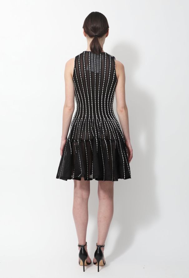 Dior Bicolor Dotted Flared Dress - 4