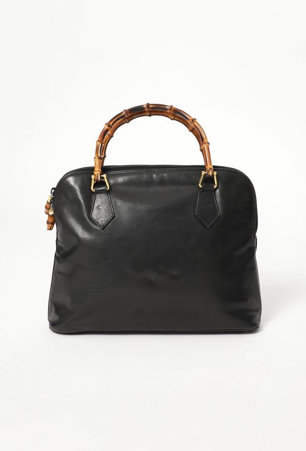 Gucci Vintage Black Bamboo Bag - 1