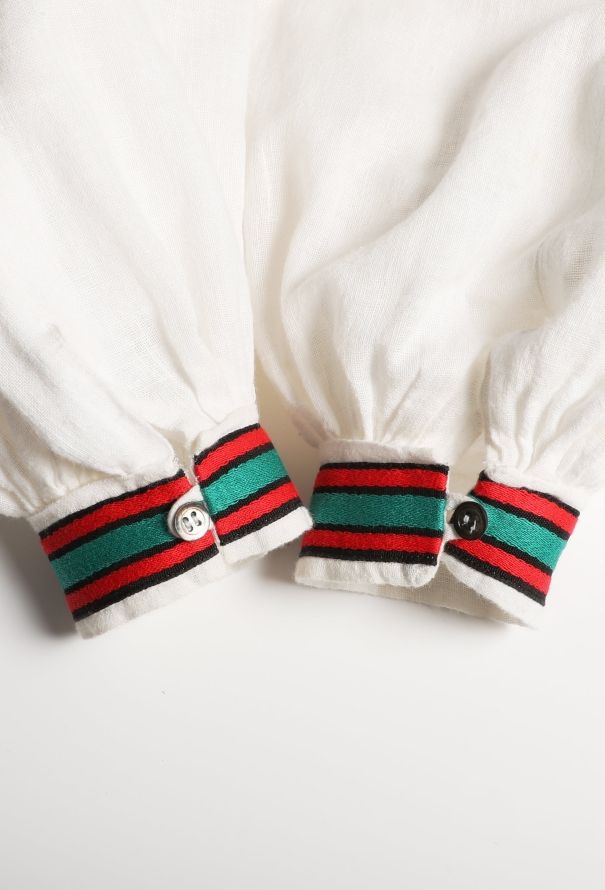 Saint Laurent 1977 Cotton Striped Trim Top - 6