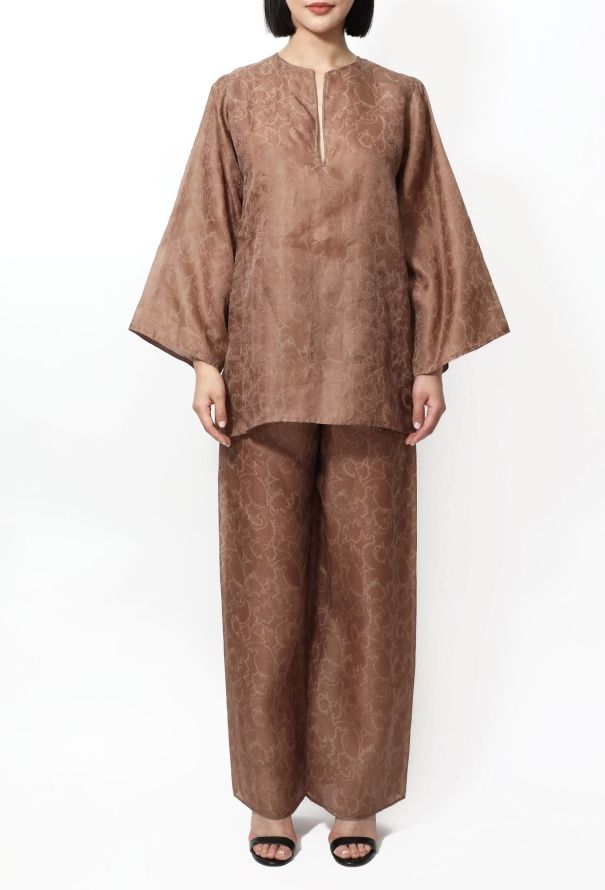 Oscar De La Renta Paisley Print Silk Ensemble - 4