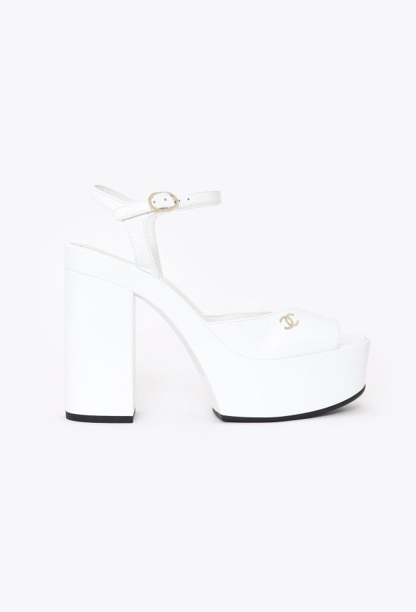 Chanel 2024 Patent Leather 'CC' Platforms - 1