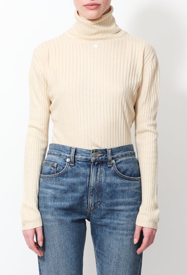 Courrèges 60s Ribbed Turtleneck Sweater - 3