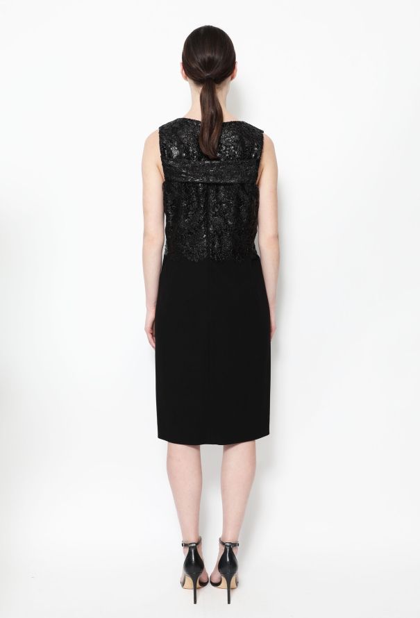 Balenciaga Lacquered Lace Cocktail Dress - 4