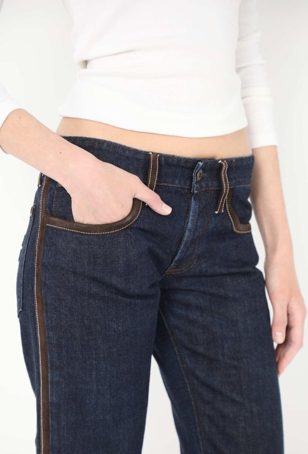 Miu Miu S/S 2024 Suede Trim Jeans - 4