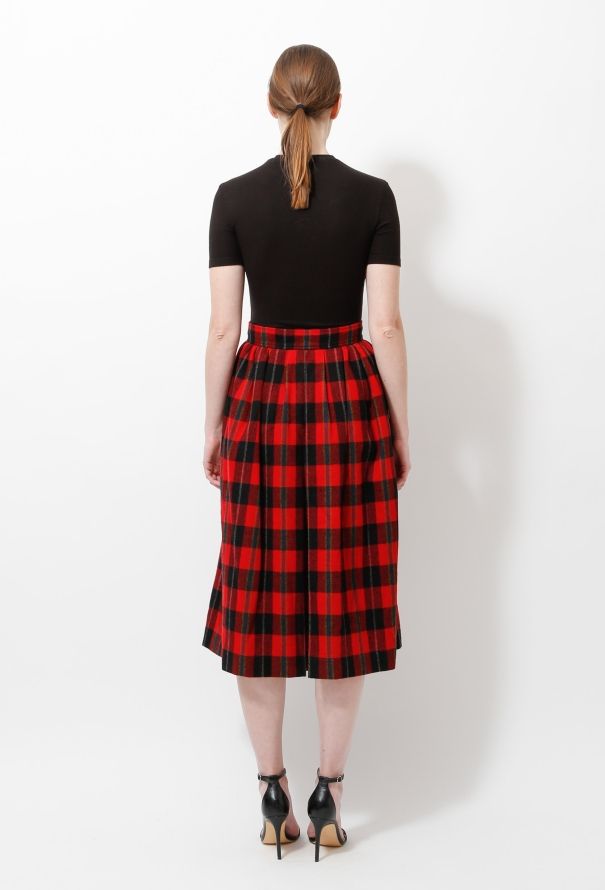 Saint Laurent 70s Plaid Wool Skirt - 4