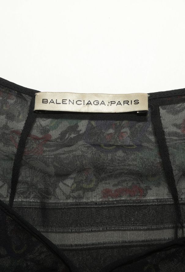 Balenciaga F/W 2007 Ruffled Chiffon Dress - 6