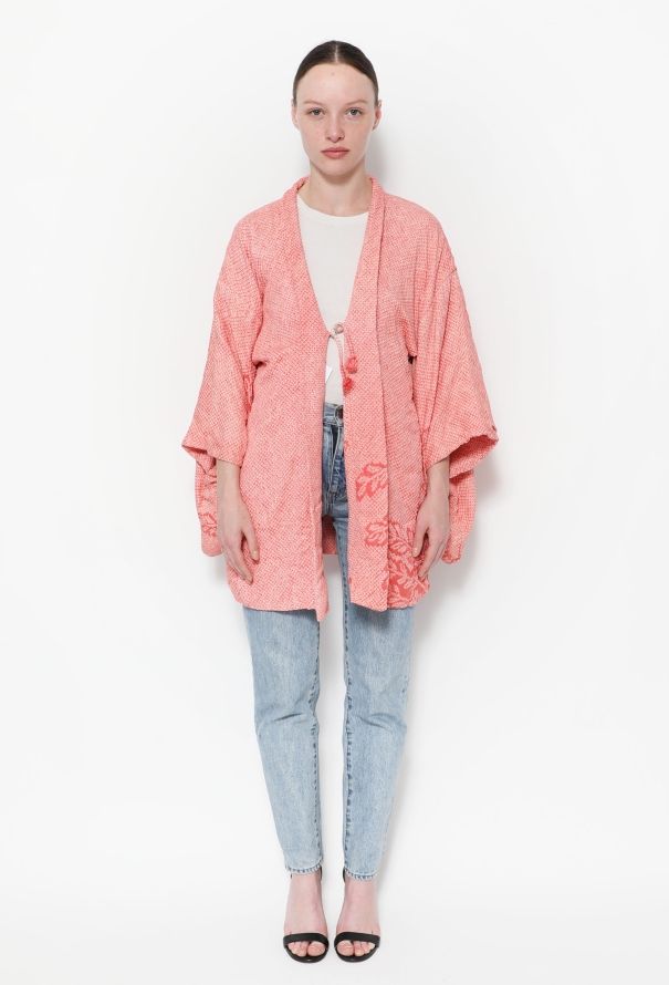 World Treasures Authentic Jacquard Leaf Kimono - 4